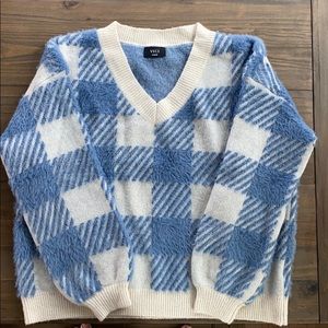 Blue and White Plaid Sweatet